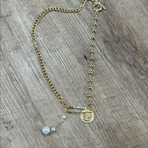 Gold Pearl Accent Women's Necklace
